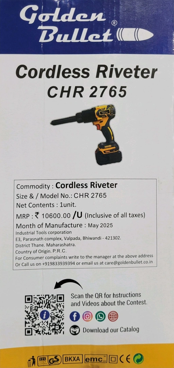 Golden Bullet  Cordless Riveter