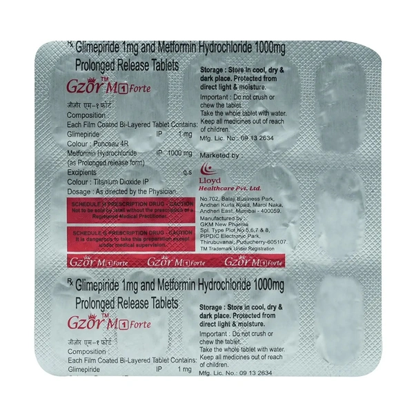 Rx GZOR M1 FORTE-1X15 TABLETS - 1X15 TABLETS
