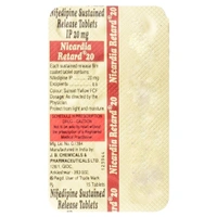 Rx NICARDIA RETARD 20-1X30 TABLETS - 1X30 TABLETS