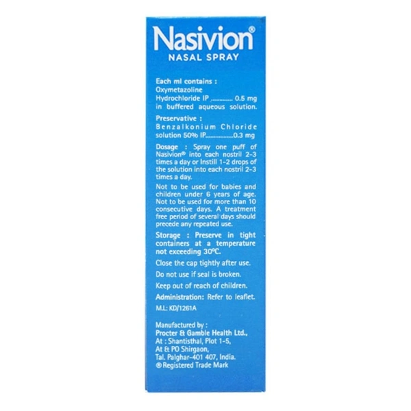 Rx NASIVION NASAL SPRAY CLASSIC -ADULT 10ML - 10ML