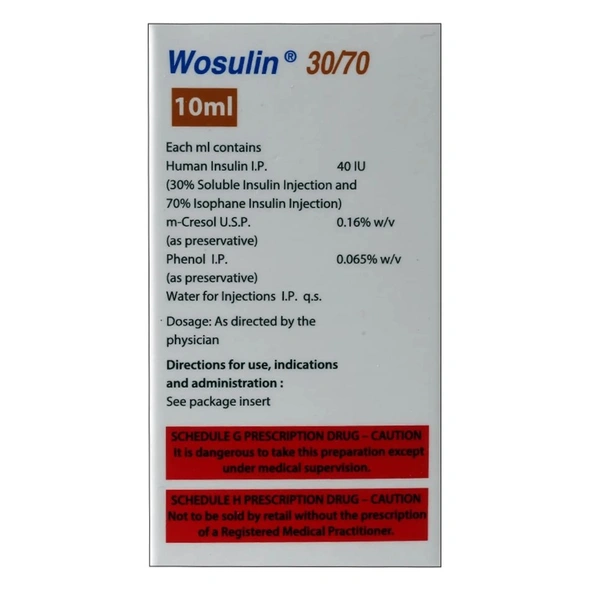 Rx WOSULIN 30/70 - 40 IU/ML -10ML - 10ML