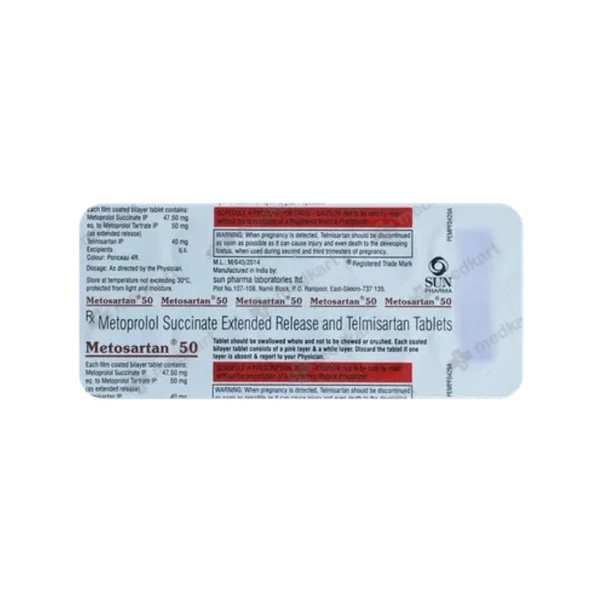 Rx METOSARTAN 50-1X10 TABLETS - 1X10 TABLETS