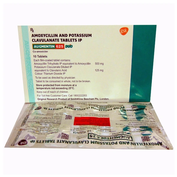Rx AUGMENTIN 625 DUO-1X10 TABLETS - 1X10 TABLETS