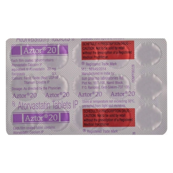 Rx AZTOR 20 - 15 TABLETS - 15 TABLETS