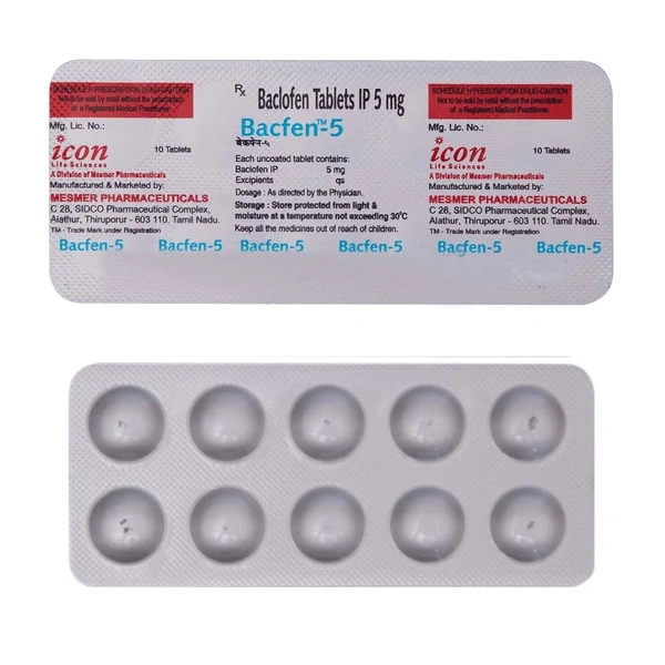 Rx BACFEN 5-1X10 TABLETS - 1X10 TABLETS