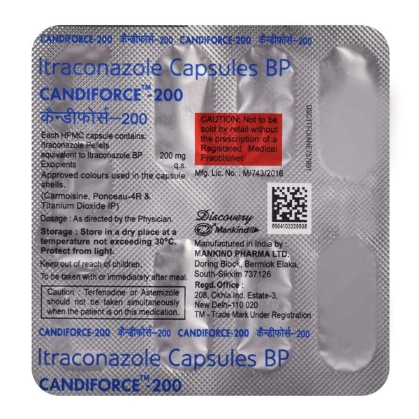 Rx CANDIFORCE 200-1X10 CAPSULES - 1X10 CAPSULES