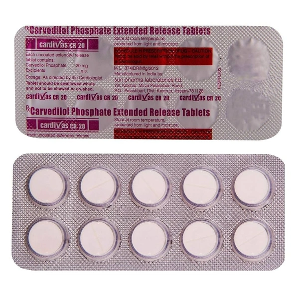 Rx CARDIVAS CR 20 -1X10 TABLETS - 1X10 TABLETS
