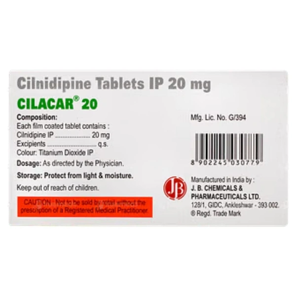 RX CILACAR 20-1X15 TABLETS - 1X15