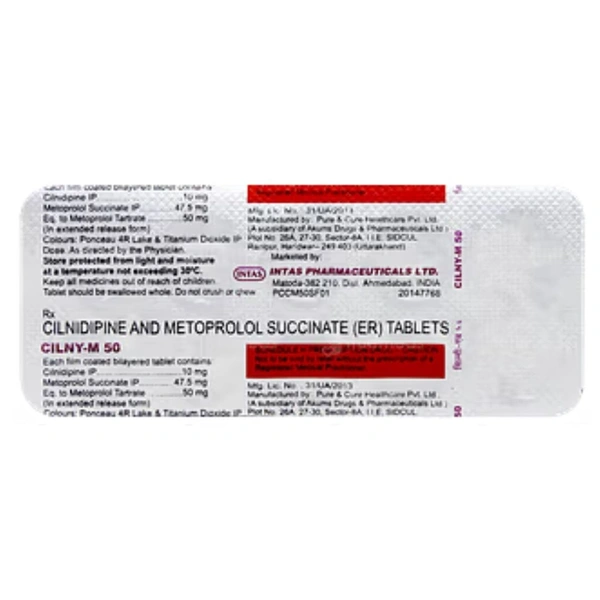 Rx CILNY M 50-1X10 TABLETS - 1X10 TABLETS