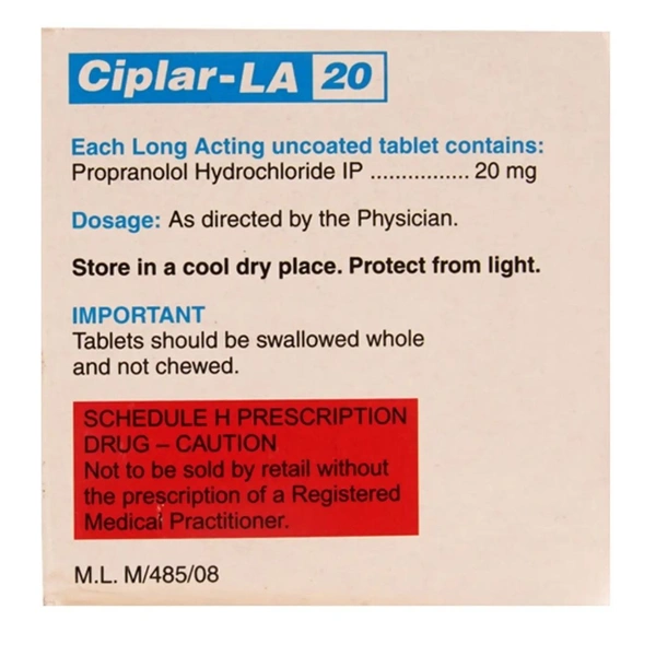 Rx CIPLAR LA 20-1X15 TABLETS - 1X15