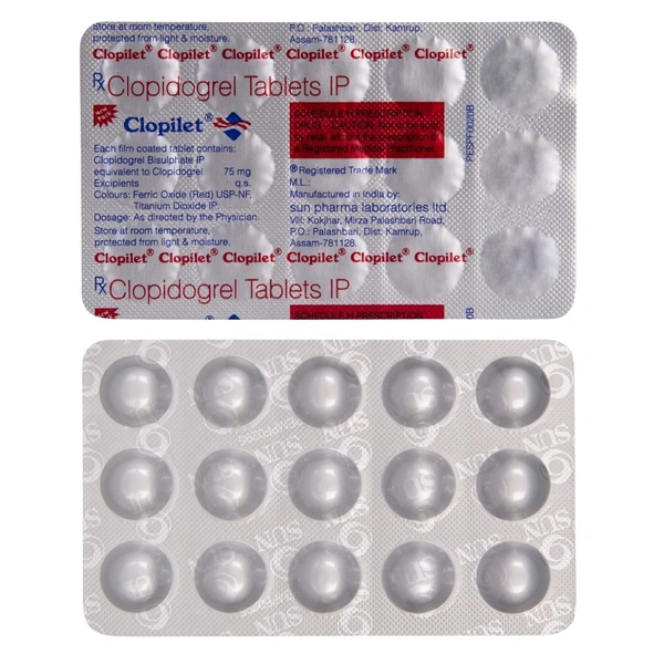 Rx CLOPILET-1X15 TABLETS - 1X15 TABLETS