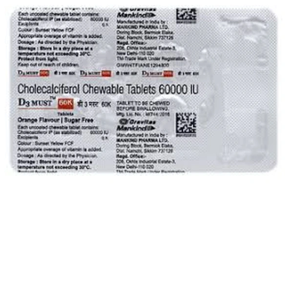 Rx D3 MUST 60K - 1X8 TABLETS - 1X8 TABLETS