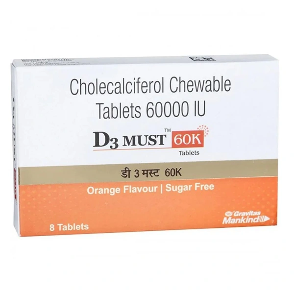 Rx D3 MUST 60K - 1X8 TABLETS - 1X8 TABLETS