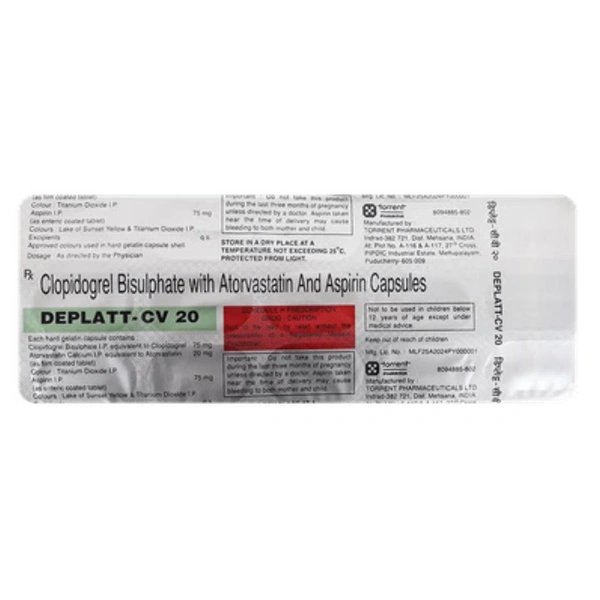 Rx DEPLATT CV 20-1X15 TABLETS - 1X15 TABLETS