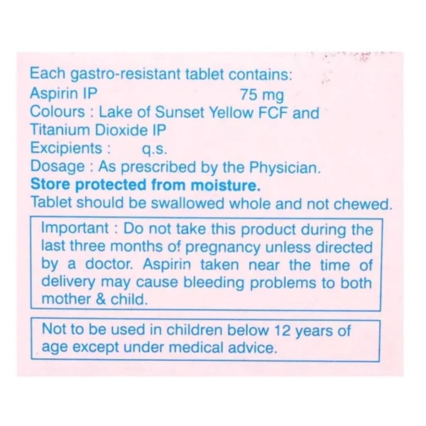 Rx ECOSPRIN 75-1X14 TABLETS - 1X14 TABLETS