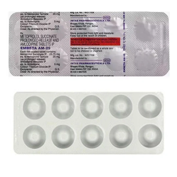 Rx EMBETA AM 25-1X10 TABLETS - 1X10 TABLETS