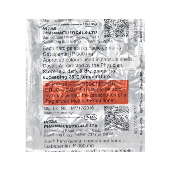 Rx GABAPIN 300-1X15 CAPSULES - 1X15 CAPSULES