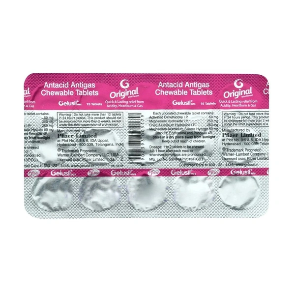 Rx GELUSIL-1X15 TABLETS - 1X15 TABLETS