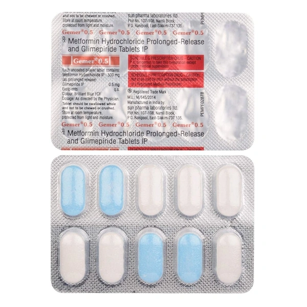 Rx GEMER 0.5-1X10 TABLETS - 1X10 TABLETS