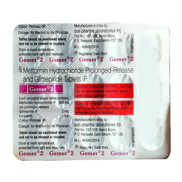 Rx GEMER 2-1X15 TABLETS - 1X15 TABLETS