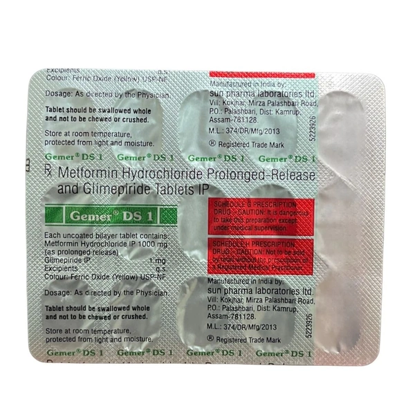Rx GEMER DS 1-1X15 TABLETS - 1X15 TABLETS
