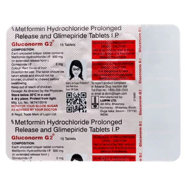 Rx GLUCONORM G2-1X15 TABLETS - 1X15 TABLETS