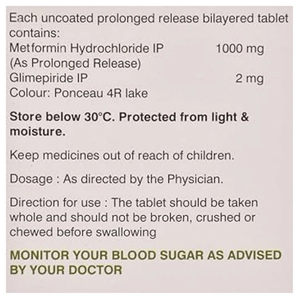 Rx GLUCONORM G2 FORTE-1X15 TABLETS - 1X15 TABLETS
