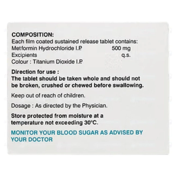 Rx GLUCONORM SR 500-1X15 TABLETS - 1X15 TABLETS