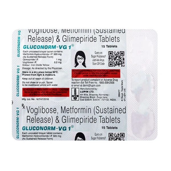 Rx GLUCONORM VG1-1X15 TABLETS - 1X15 TABLETS
