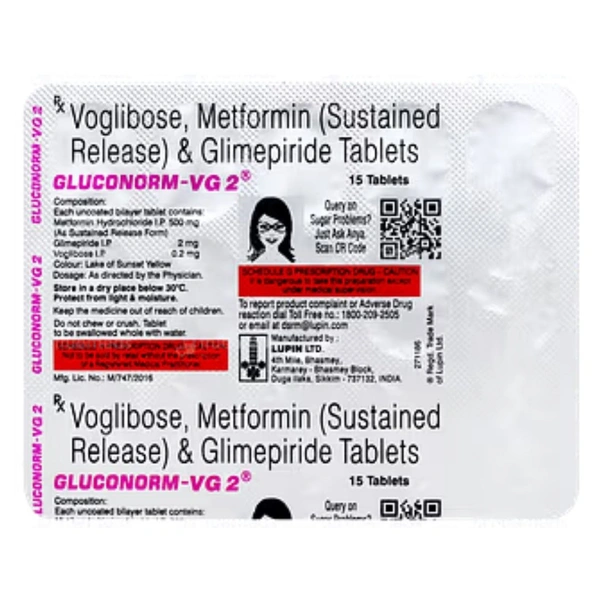 Rx GLUCONORM VG 2-1X15 TABLETS - 1X15 TABLETS