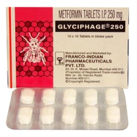 Rx GLYCIPHAGE 250-1X10 TABLETS - 1X10 TABLETS