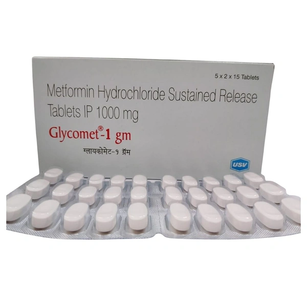 Rx GLYCOMET 1GM-1X15 TABLETS - 1X15 TABLETS
