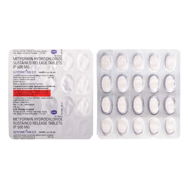 Rx GLYCOMET 500SR-1X20 TABLETS - 1X20 TABLETS