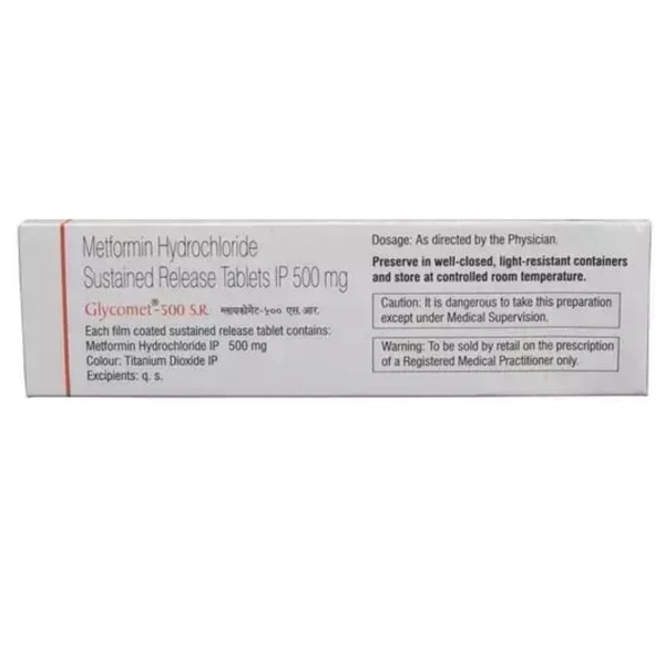 Rx GLYCOMET 500SR-1X20 TABLETS - 1X20 TABLETS