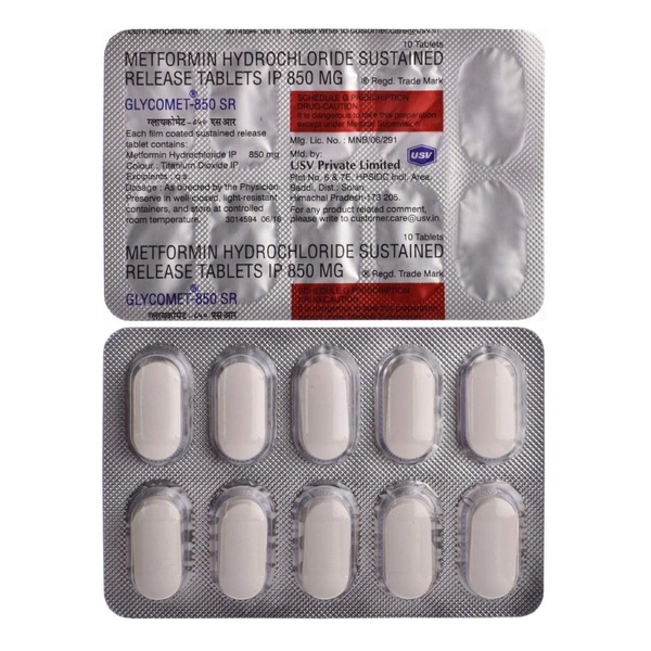 Rx GLYCOMET 850SR-1X10 TABLETS - 1X10 TABLETS