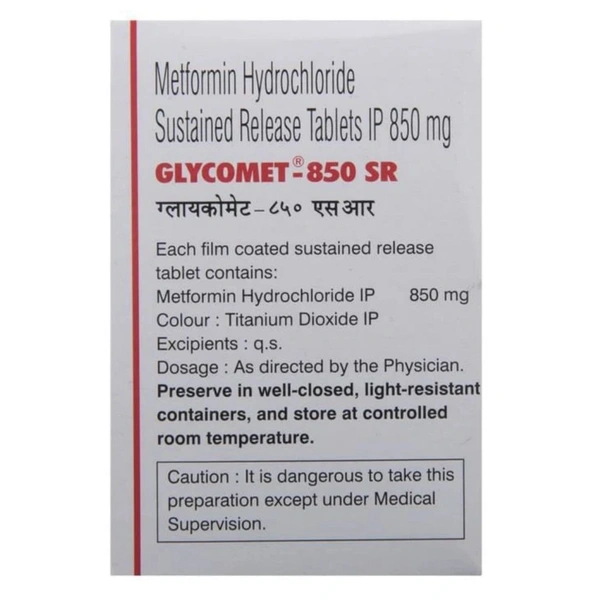 Rx GLYCOMET 850SR-1X10 TABLETS - 1X10 TABLETS