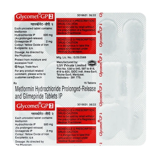 Rx GLYCOMET GP 2-1X15 TABLETS - 1X15 TABLETS