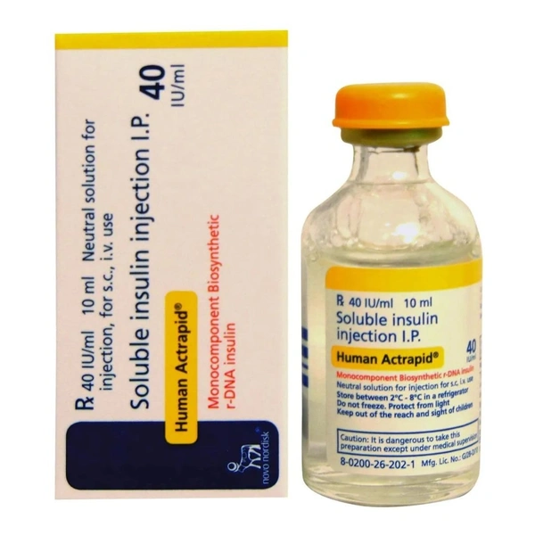 Rx HUMAN ACTRAPID 40 IU/ML-10ML - 10ML