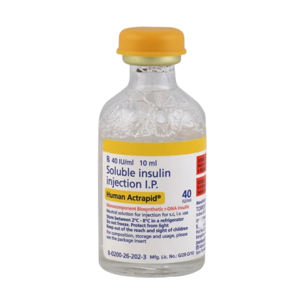 Rx HUMAN ACTRAPID 40IU/ML - 10ML VIAL - 10ML VIAL