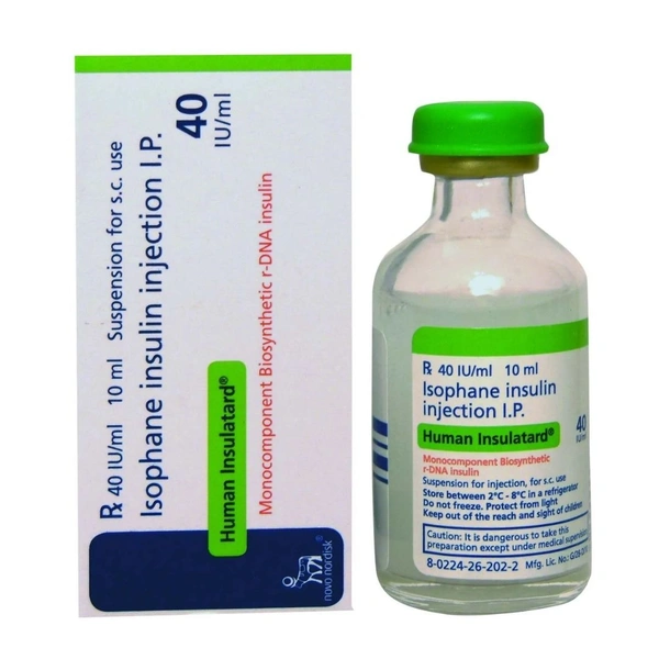 Rx HUMAN INSULATARD -40 IU/ML-10ML - 10ML