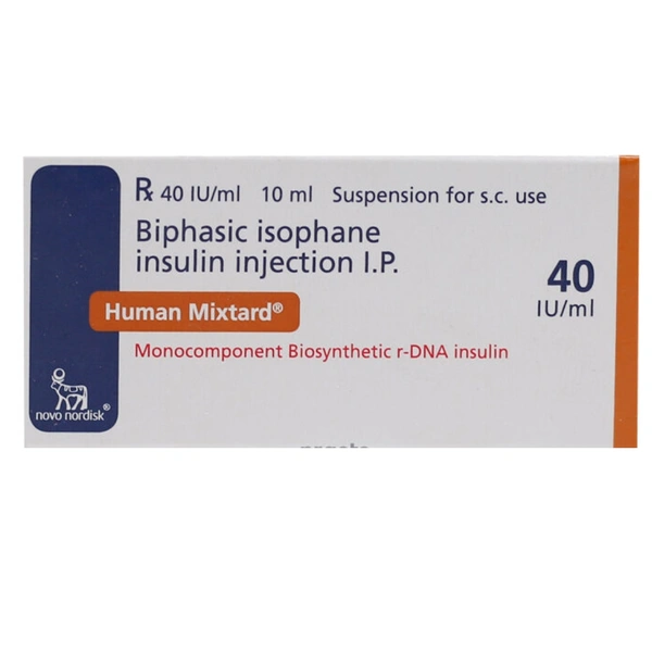 Rx HUMAN MIXTARD 40 I.U - 10ML VIAL - 10ML VIAL