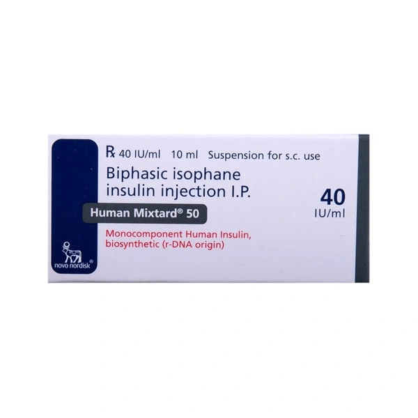 Rx HUMAN MIXTARD 50 -40 I.U 10ML VIAL - 10ML VIAL