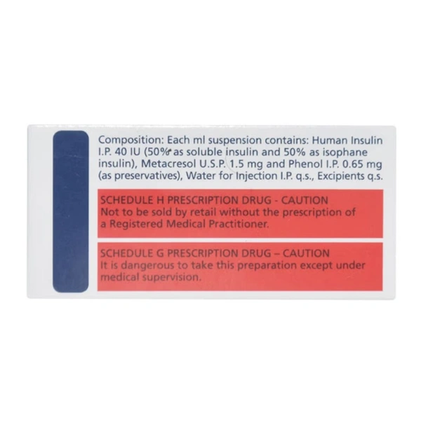 Rx HUMAN MIXTARD 50 - 40 IU/ML - 10ML
