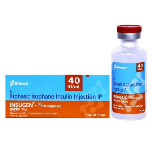Rx INSUGEN 30/70 -40 I.U/ML -10ML VIAL - 10ML VIAL