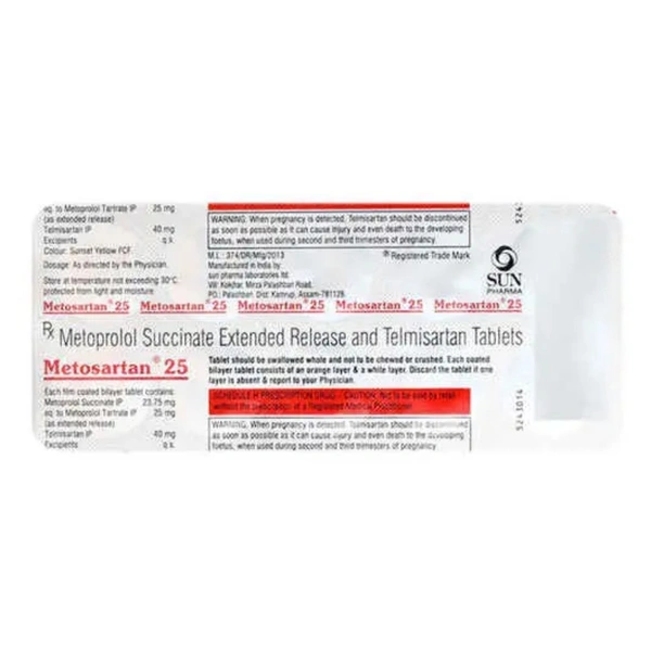 Rx METOSARTAN 25-1X10 TABLETS - 1X10 TABLETS
