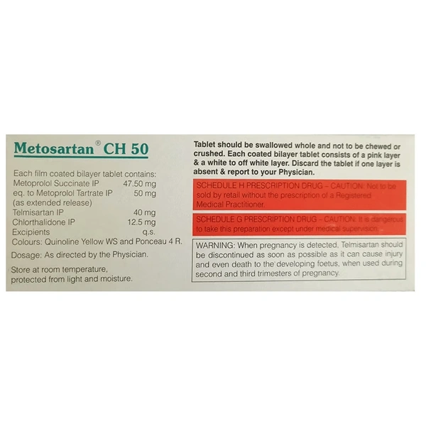 Rx METOSARTAN CH 50 - 1X10 TABLETS - 1X10 TABLETS