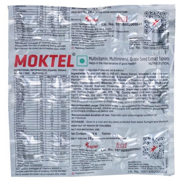 Rx MOKTEL-1X15 TABLETS - 1X15 TABLETS