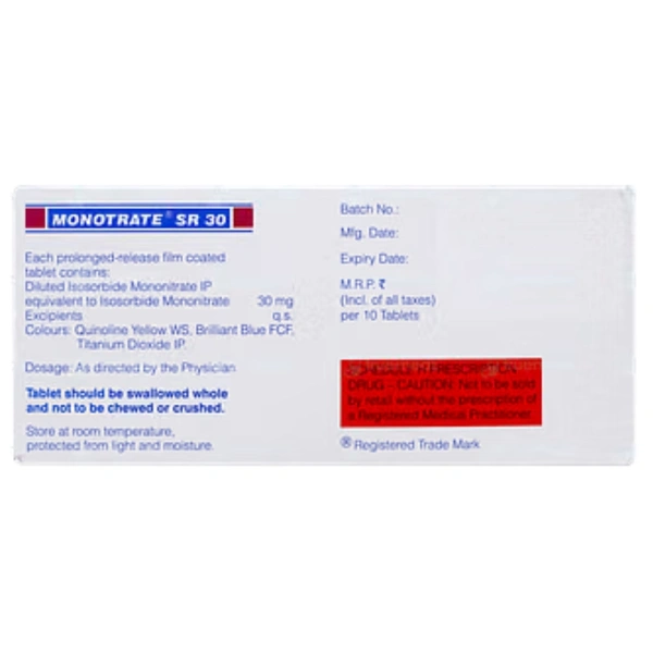 Rx MONOTRATE SR 30-1X10 TABLETS - 1X10 TABLETS