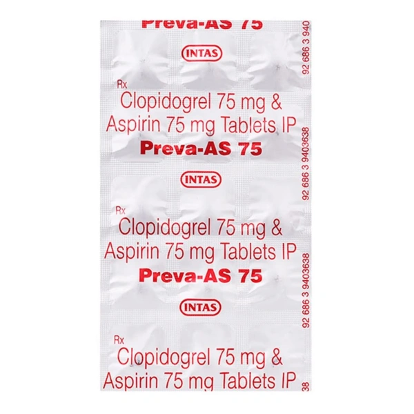 Rx PREVAS AS 75-1X15 TABLETS - 1X15 TABLETS