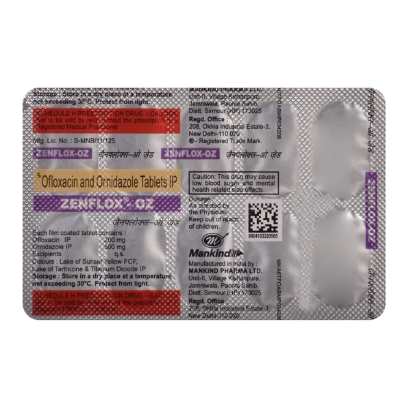 Rx ZENFLOX OZ -1X10 TABLETS - 1X10